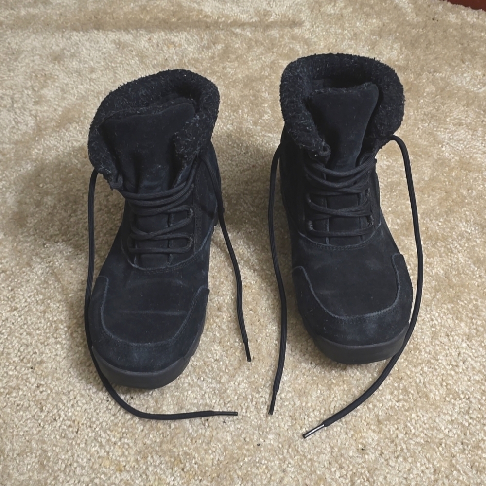 Sorel Black Suede Winter Lace-Up Boots